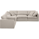  Manufacturer Color_Beige -- Meridian Indulge Fabric 5 pc Sectional IMAGE 4