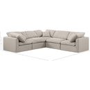 Meridian Indulge Beige Linen Textured Fabric Modular Sectional IMAGE 9