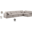  Manufacturer Color_Beige -- Meridian Indulge Fabric 5 pc Sectional IMAGE 10