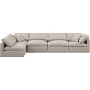  Manufacturer Color_Beige -- Meridian Indulge Fabric 5 pc Sectional IMAGE 4