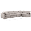 Meridian Indulge Beige Linen Textured Fabric Modular Sectional IMAGE 9