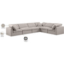 Meridian Indulge Beige Linen Textured Fabric Modular Sectional IMAGE 10