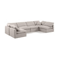  Manufacturer Color_Beige -- Meridian Indulge Fabric 6 pc Sectional IMAGE 1
