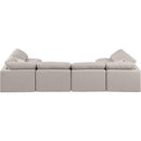 Meridian Indulge Beige Linen Textured Fabric Modular Sectional IMAGE 3