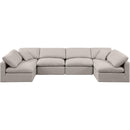 Meridian Indulge Beige Linen Textured Fabric Modular Sectional IMAGE 4