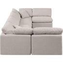  Meridian Indulge 140" Beige Linen Textured Fabric Upholstered 6 pc Modular Sectional IMAGE 5