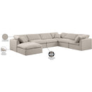 Meridian Indulge Beige Linen Textured Fabric Modular Sectional IMAGE 10
