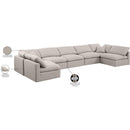 Meridian Indulge Beige Linen Textured Fabric Modular Sectional IMAGE 10