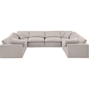 Meridian Indulge Beige Linen Textured Fabric Modular Sectional IMAGE 4