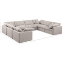 Meridian Indulge Beige Linen Textured Fabric Modular Sectional IMAGE 9