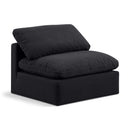  Manufacturer Color_Black -- Indulge Black Linen Textured Fabric Upholstered Modular Armless Chair IMAGE 1