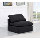  Manufacturer Color_Black -- Indulge Black Linen Textured Fabric Upholstered Modular Armless Chair IMAGE 2