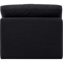  Manufacturer Color_Black -- Indulge Black Linen Textured Fabric Upholstered Modular Armless Chair IMAGE 3