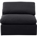  Manufacturer Color_Black -- Indulge Black Linen Textured Fabric Upholstered Modular Armless Chair IMAGE 4