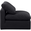  Manufacturer Color_Black -- Indulge Black Linen Textured Fabric Upholstered Modular Armless Chair IMAGE 5