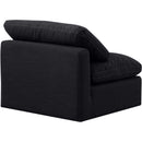  Manufacturer Color_Black -- Indulge Black Linen Textured Fabric Upholstered Modular Armless Chair IMAGE 6