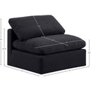  Manufacturer Color_Black -- Indulge Black Linen Textured Fabric Upholstered Modular Armless Chair IMAGE 8