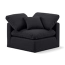  Manufacturer Color_Black -- Indulge Black Linen Textured Fabric Upholstered Modular Corner Chair IMAGE 1