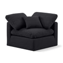 Meridian Indulge Black Linen Textured Fabric Corner Chair IMAGE 1