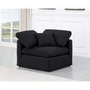  Manufacturer Color_Black -- Indulge Black Linen Textured Fabric Upholstered Modular Corner Chair IMAGE 2