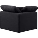  Manufacturer Color_Black -- Indulge Black Linen Textured Fabric Upholstered Modular Corner Chair IMAGE 3