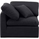  Manufacturer Color_Black -- Indulge Black Linen Textured Fabric Upholstered Modular Corner Chair IMAGE 4