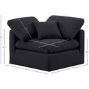  Manufacturer Color_Black -- Indulge Black Linen Textured Fabric Upholstered Modular Corner Chair IMAGE 8