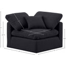 Meridian Indulge Black Linen Textured Fabric Corner Chair IMAGE 8