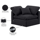 Manufacturer Color_Black -- Indulge Black Linen Textured Fabric Upholstered Modular Corner Chair IMAGE 9