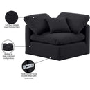 Meridian Indulge Black Linen Textured Fabric Corner Chair IMAGE 9