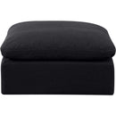  Manufacturer Color_Black -- Indulge Black Linen Textured Fabric Upholstered Modular Ottoman IMAGE 3