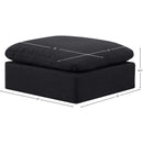 Meridian Indulge Black Linen Textured Fabric Ottoman IMAGE 5