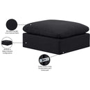  Manufacturer Color_Black -- Indulge Black Linen Textured Fabric Upholstered Modular Ottoman IMAGE 6