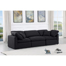  Manufacturer Color_Black -- Indulge 105" Black Linen Textured Fabric Upholstered 3 pc Modular Sofa IMAGE 2