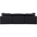  Manufacturer Color_Black -- Indulge 105" Black Linen Textured Fabric Upholstered 3 pc Modular Sofa IMAGE 3