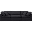  Manufacturer Color_Black -- Indulge 105" Black Linen Textured Fabric Upholstered 3 pc Modular Sofa IMAGE 4