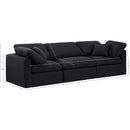 Meridian Indulge Black Linen Textured Fabric Modular Sofa IMAGE 8