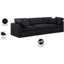  Manufacturer Color_Black -- Indulge 105" Black Linen Textured Fabric Upholstered 3 pc Modular Sofa IMAGE 9