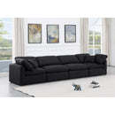  Manufacturer Color_Black -- Indulge 140" Black Linen Textured Fabric Upholstered 4 pc Modular Sofa IMAGE 2