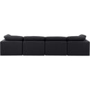  Manufacturer Color_Black -- Indulge 140" Black Linen Textured Fabric Upholstered 4 pc Modular Sofa IMAGE 3