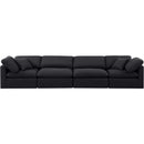  Manufacturer Color_Black -- Indulge 140" Black Linen Textured Fabric Upholstered 4 pc Modular Sofa IMAGE 4