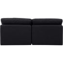  Manufacturer Color_Black -- Indulge 70" Black Linen Textured Fabric Upholstered 2 pc Armless Modular Loveseat IMAGE 3