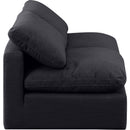  Manufacturer Color_Black -- Indulge 70" Black Linen Textured Fabric Upholstered 2 pc Armless Modular Loveseat IMAGE 5