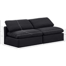  Manufacturer Color_Black -- Indulge 70" Black Linen Textured Fabric Upholstered 2 pc Armless Modular Loveseat IMAGE 7