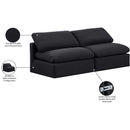 Meridian Indulge Black Linen Textured Fabric Modular Sofa IMAGE 8