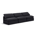  Manufacturer Color_Black -- Indulge 105" Black Linen Textured Fabric Upholstered 3 pc Armless Modular Sofa IMAGE 1