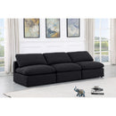  Manufacturer Color_Black -- Indulge 105" Black Linen Textured Fabric Upholstered 3 pc Armless Modular Sofa IMAGE 2
