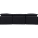  Manufacturer Color_Black -- Indulge 105" Black Linen Textured Fabric Upholstered 3 pc Armless Modular Sofa IMAGE 3