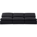  Manufacturer Color_Black -- Indulge 105" Black Linen Textured Fabric Upholstered 3 pc Armless Modular Sofa IMAGE 4