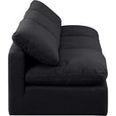  Manufacturer Color_Black -- Indulge 105" Black Linen Textured Fabric Upholstered 3 pc Armless Modular Sofa IMAGE 5